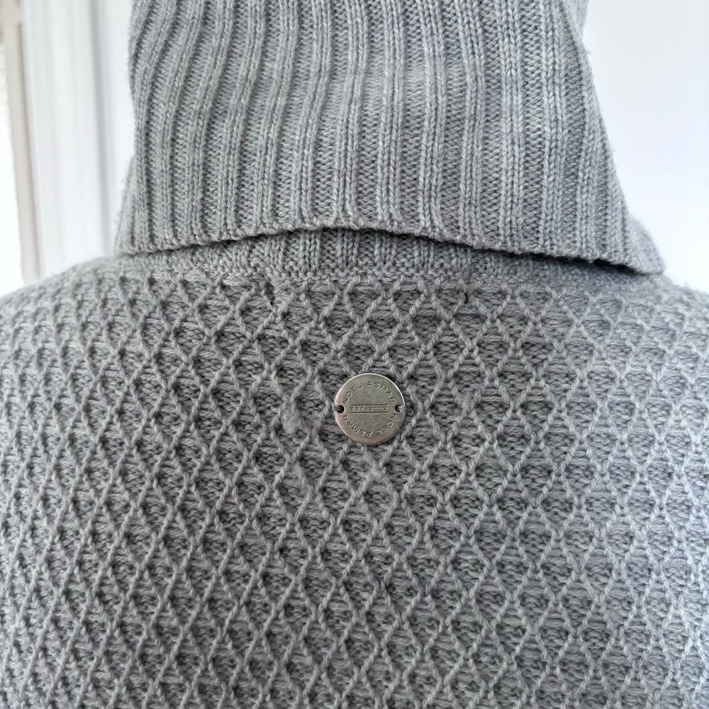NOEL ASMAR Grey waffle knit wool turtleneck sweater XS - Picture 6 of 8